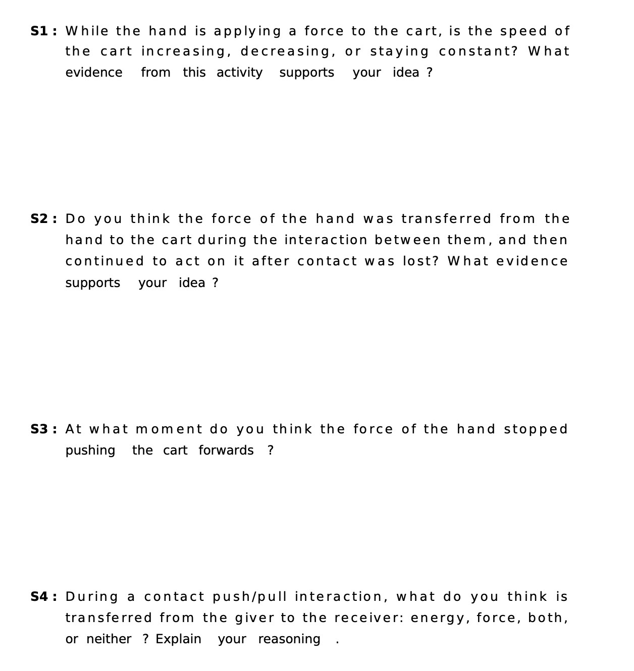  51: While the hand is applying a force to the cart,