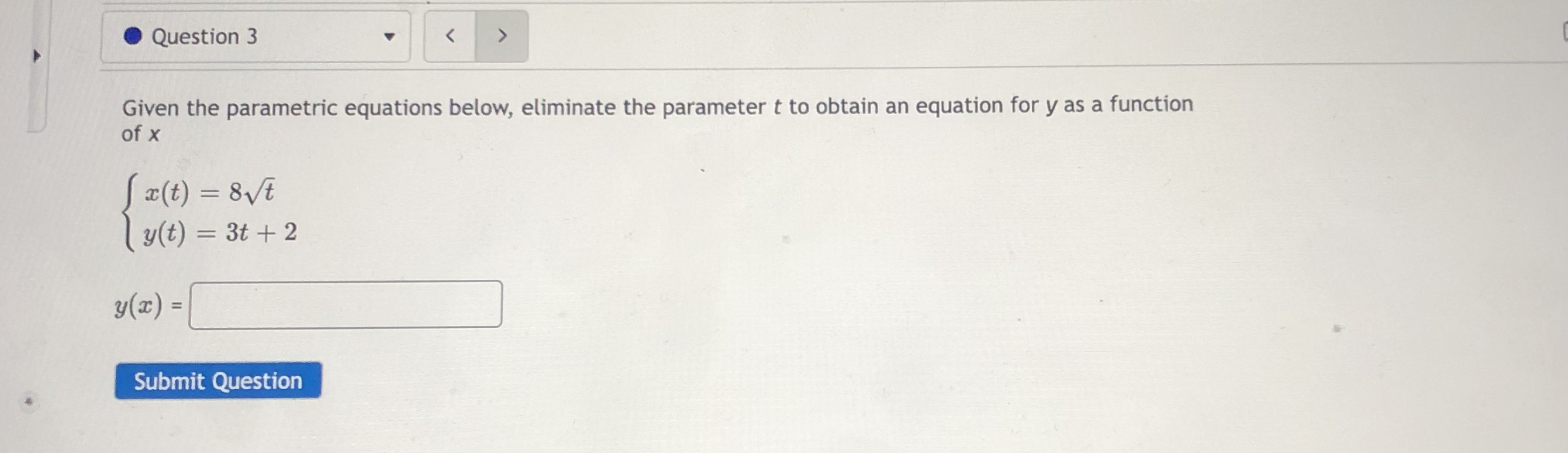 type of basic curve that the pair of equations represents. = -