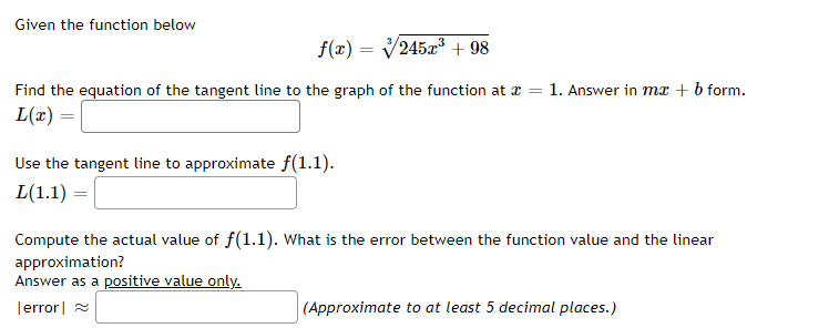 1. Given the function below at} = #24533 + 93 Find the