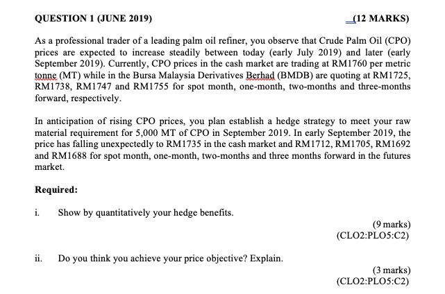 Some other questions from my tutorials QUESTION 1 (JUNE 2019) _(12 MARKS)