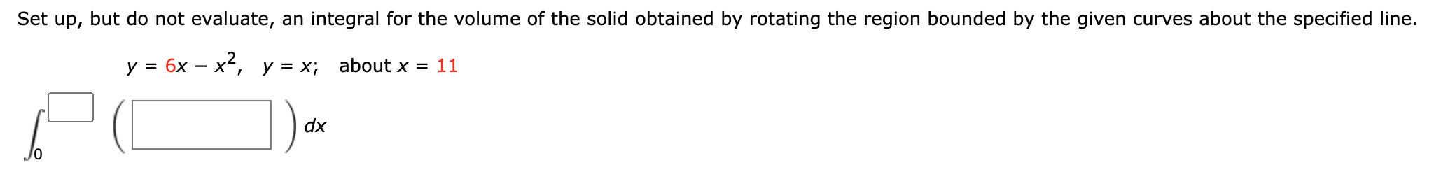 curves about the specified line. y = x3, y = 27, x