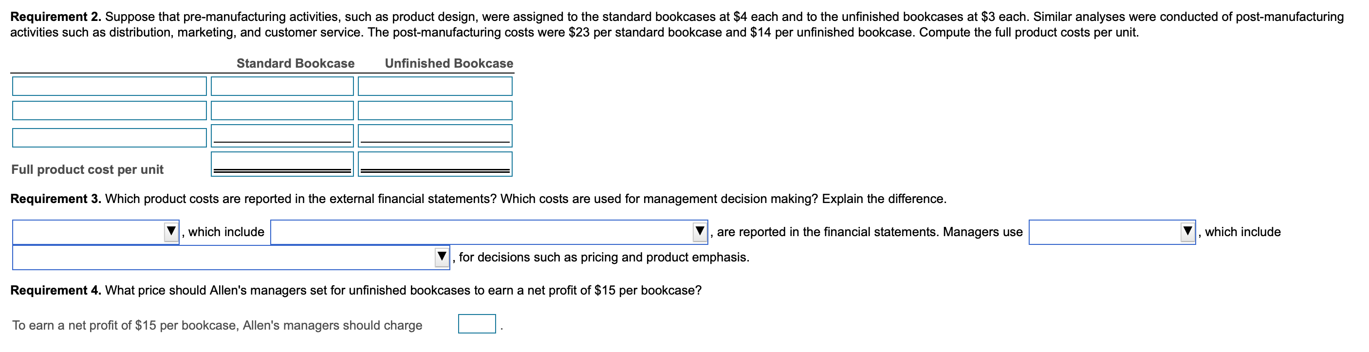  Managerial Accounting M:4 HW X Data Table Predetermined Budgeted Cost of