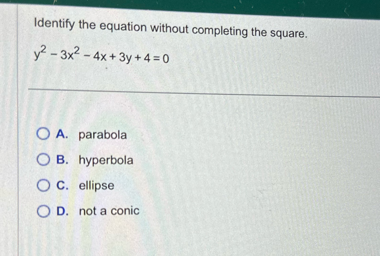 Please help answer my question 26. Thank you. Identify the equation without