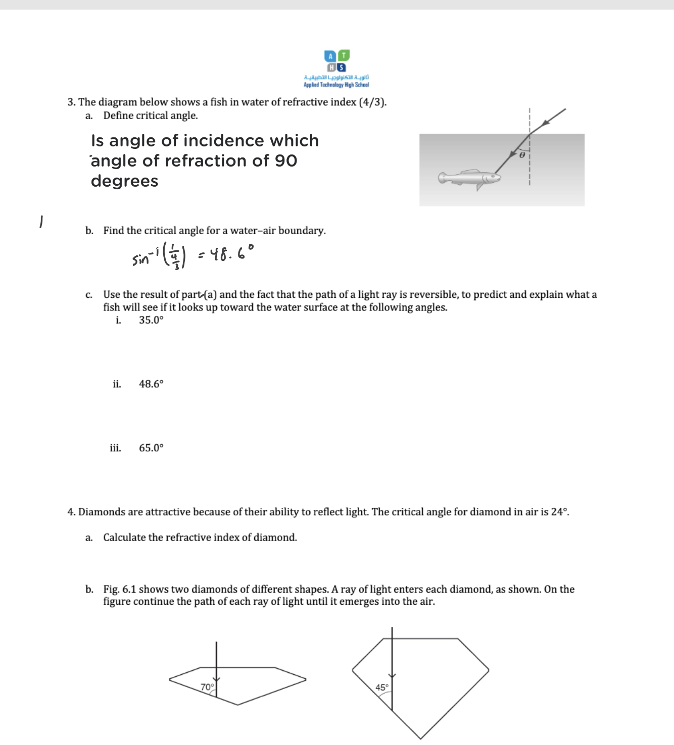  AT HS Applied Technology High School 3. The diagram below shows