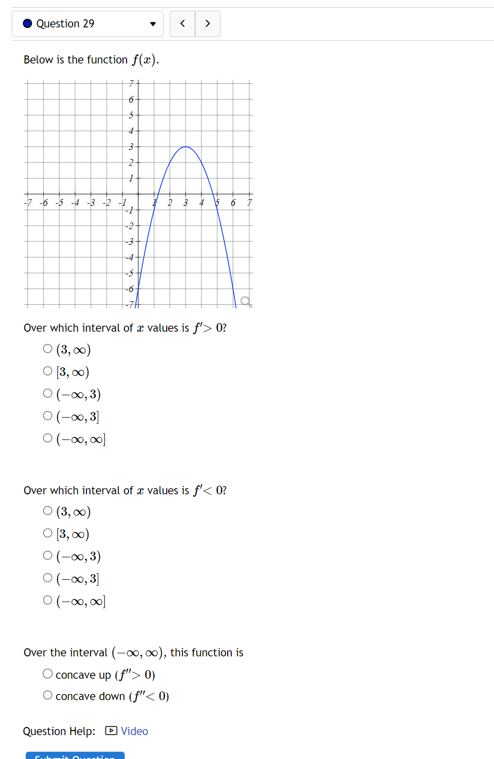 function has a local maximum at C] . Question 25 Consider the