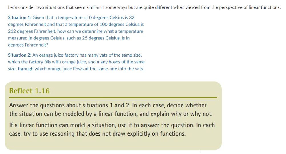 are quite different when viewed from the perspective of linear functions. Situation