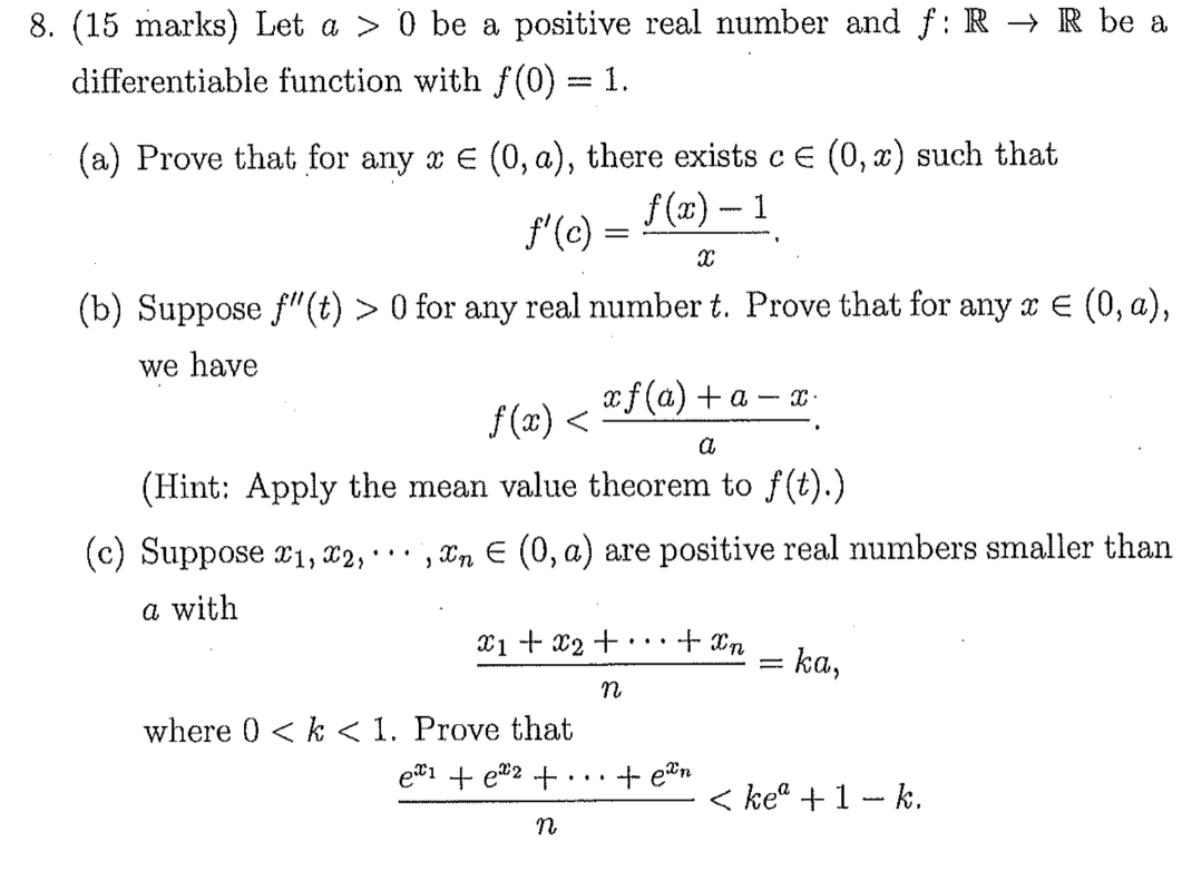 I need the Ans Asap. . (15 marks) Let a > U