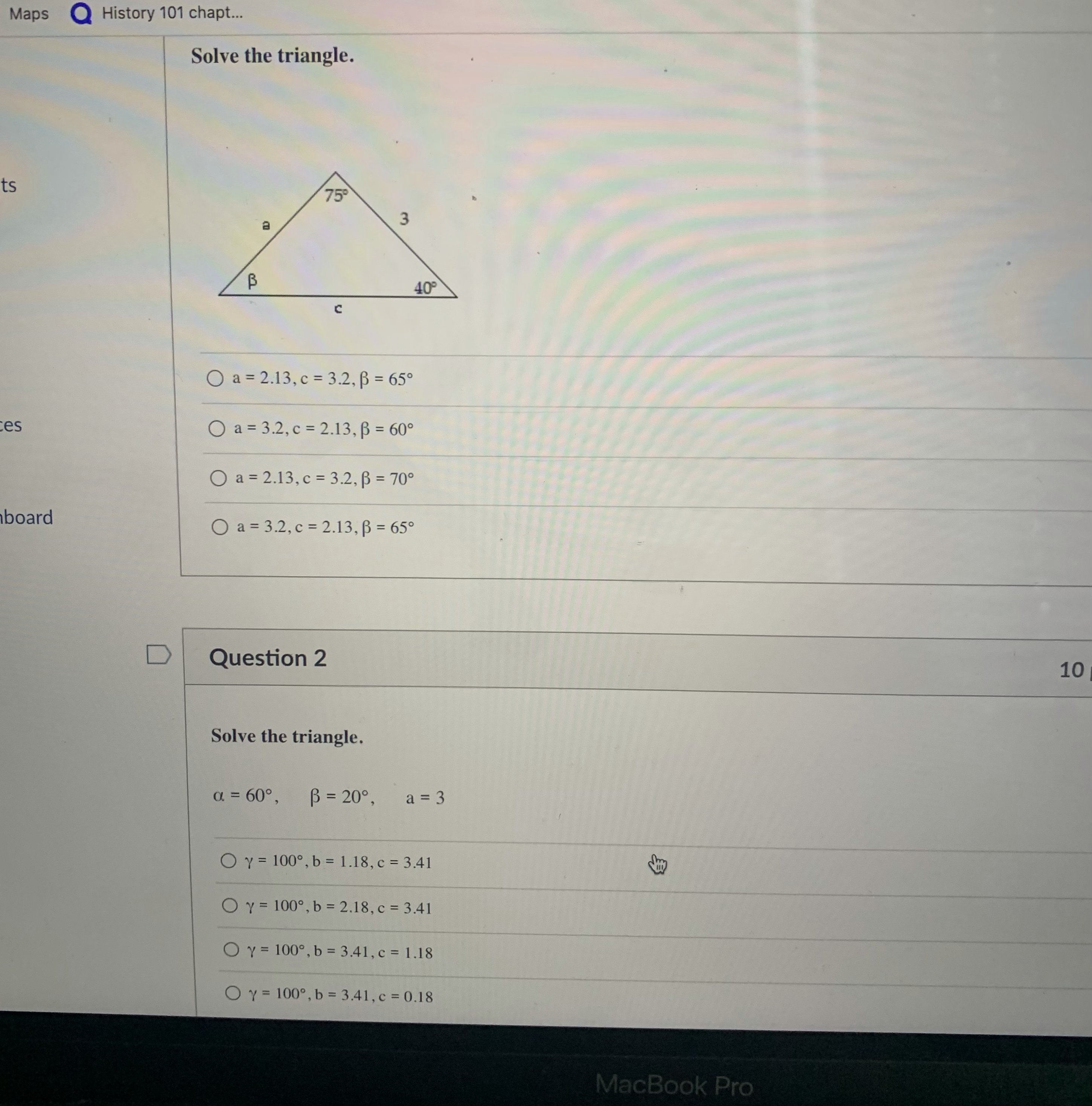 40 C O a = 2.13, c = 3.2, B = 650