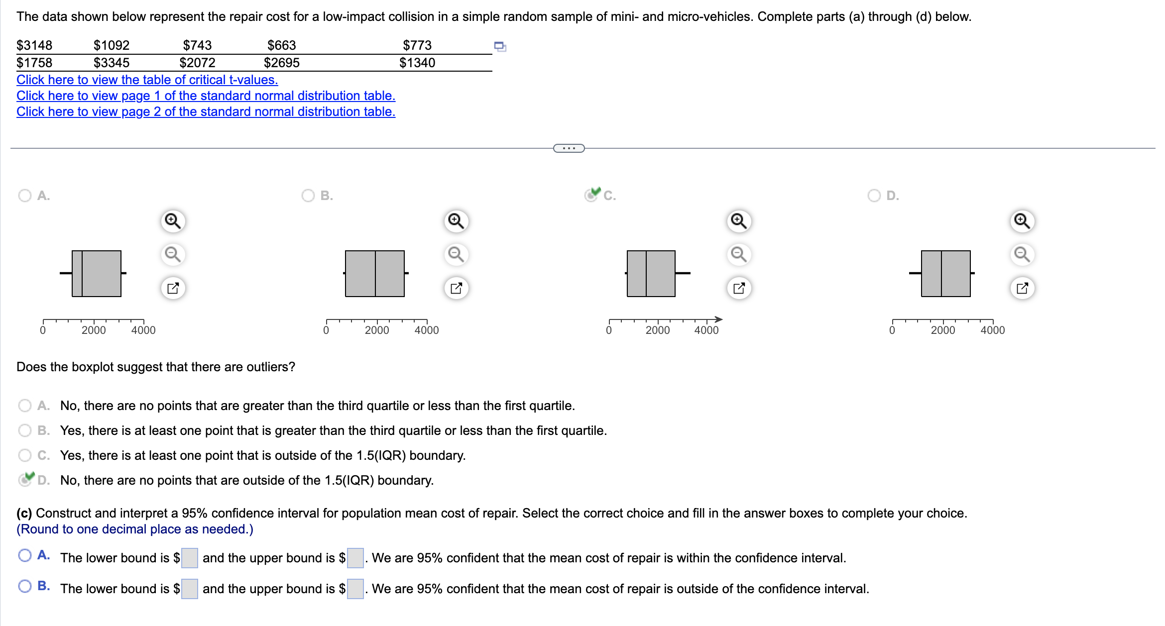 collision in a simple random sample of mini- and micro-vehicles. Complete parts