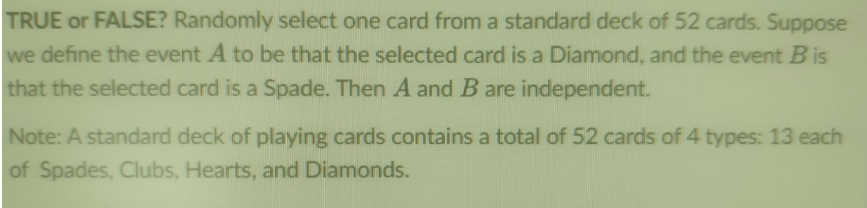 of 52 cards. Suppose we define the event A to be that