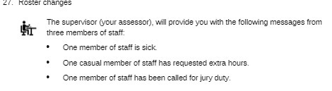 27. Foster changes The supervisor (your assessor), will provide you with