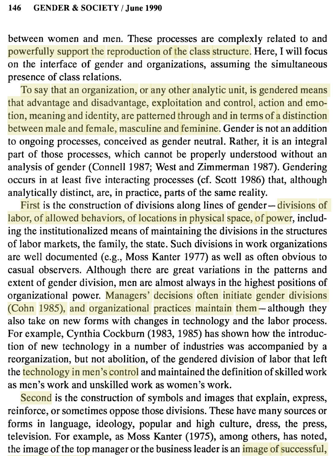 processes are gendered has slowly emerged in diverse areas of feminist discourse.