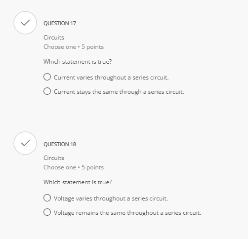 Construction Choose one . 5 points Is this circuit arranged in series,