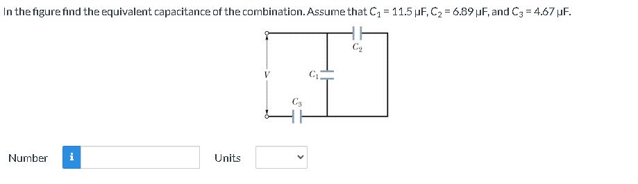 please answer the question In the figure find the equivalent capacitance of