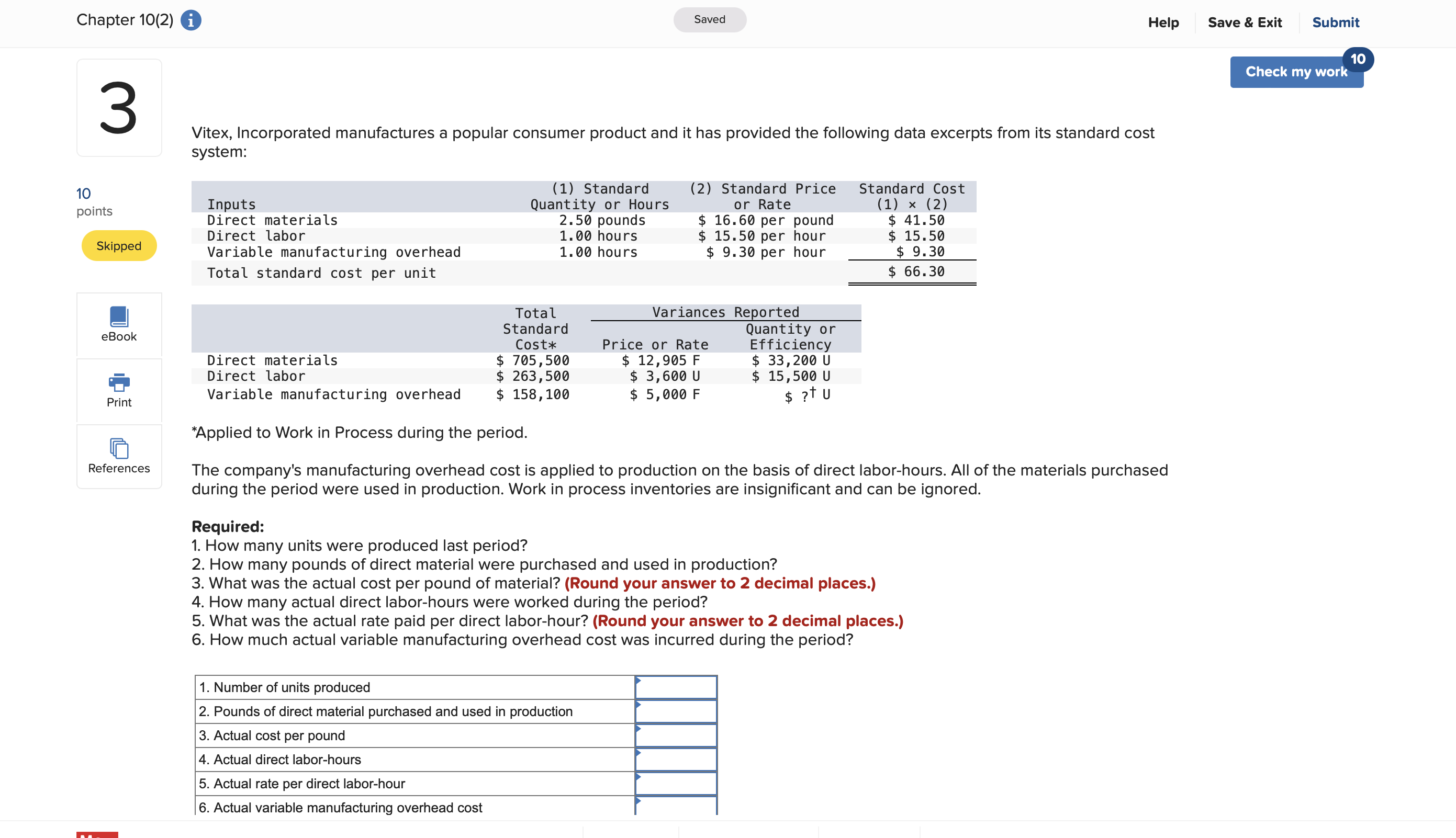 0 Saved Help Save 8: Exit Submit 8 Check my work 2