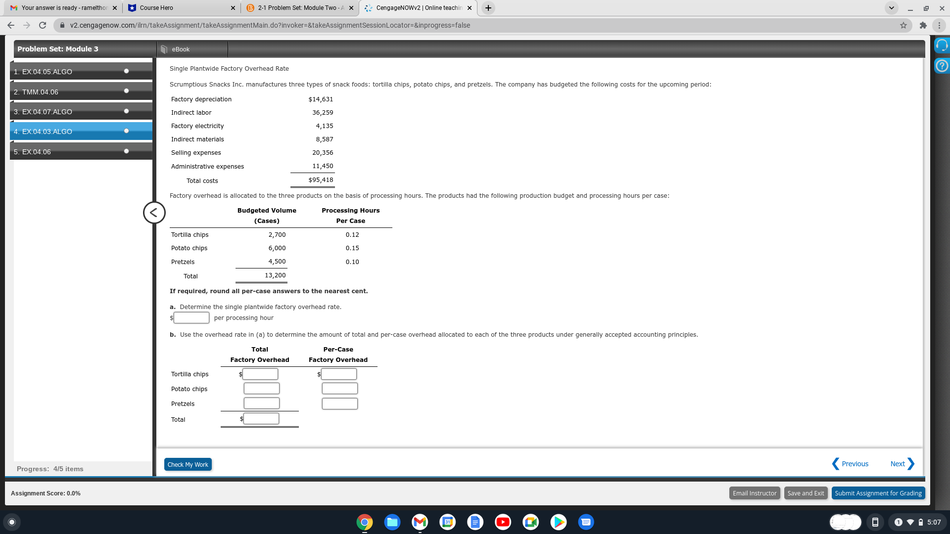 B 2-1 Problem Set: Module Two - A x CengageNOWv2 | Online