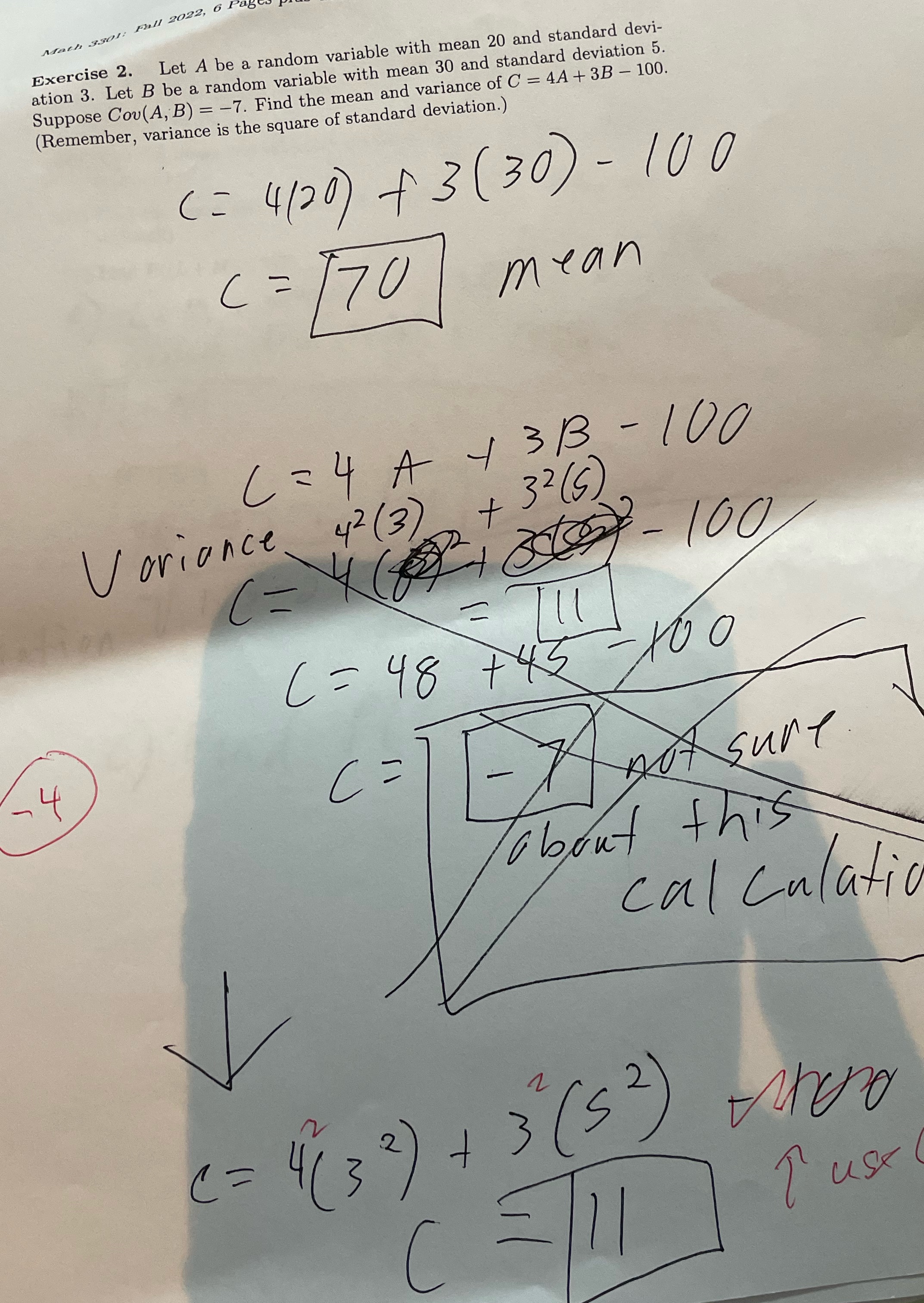 Did not solve this correctly need help Math 3501. Fall 2022, 6