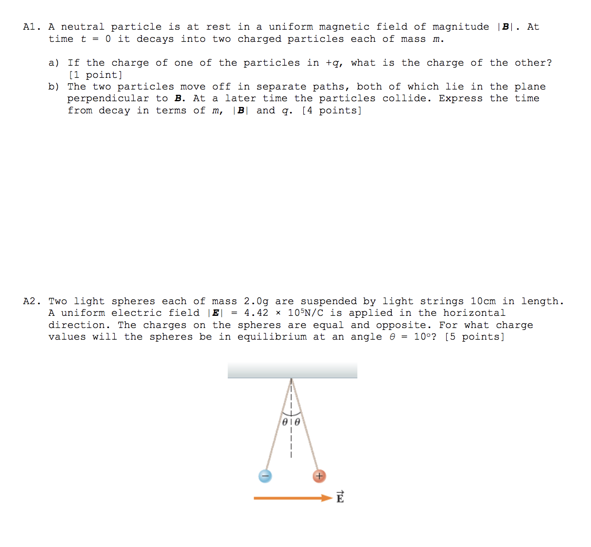 total electric field due to both charges is 6.5N/C [Right] at x
