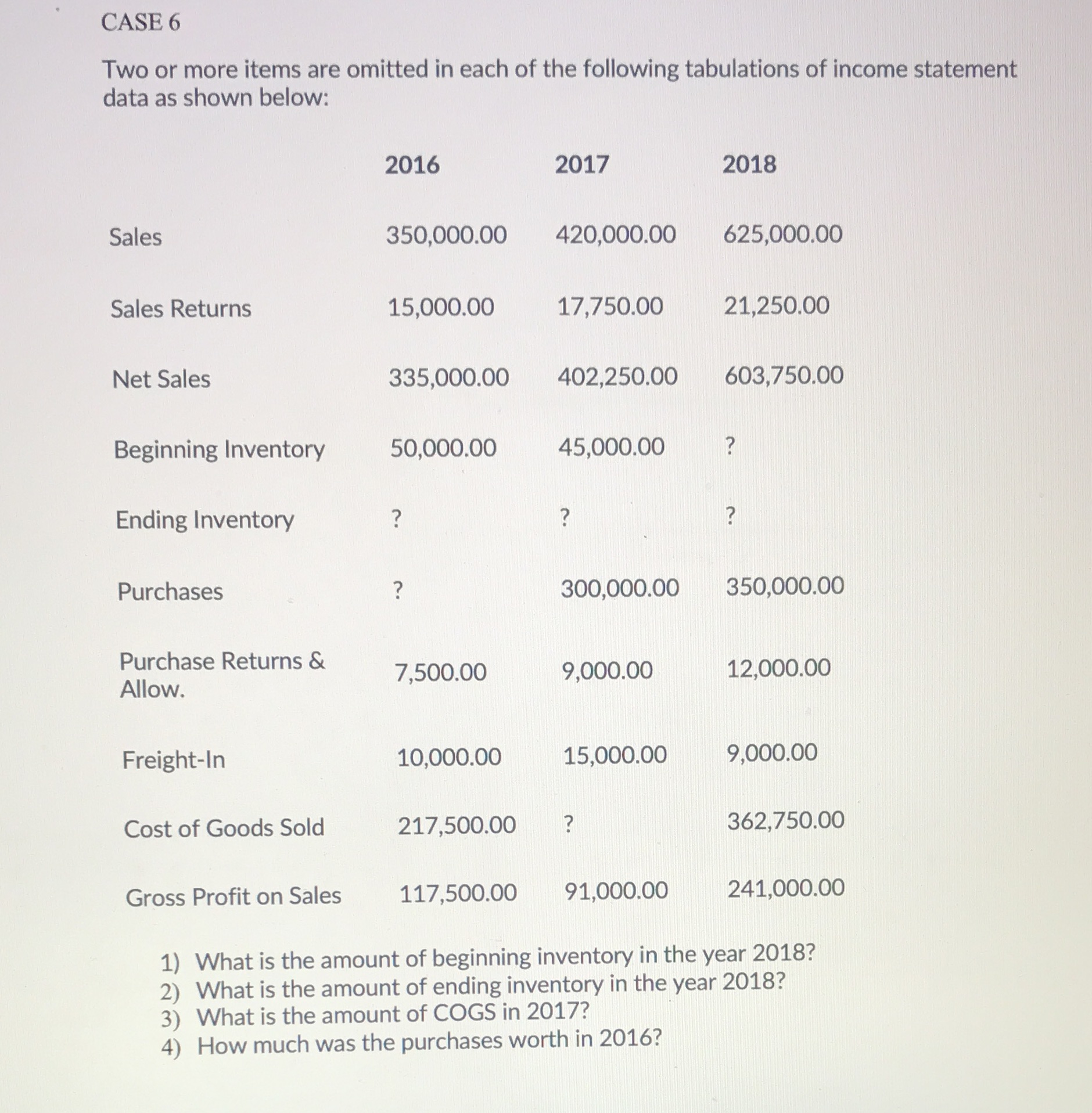 Please share the exel fileee CASE 6 Two or more items are