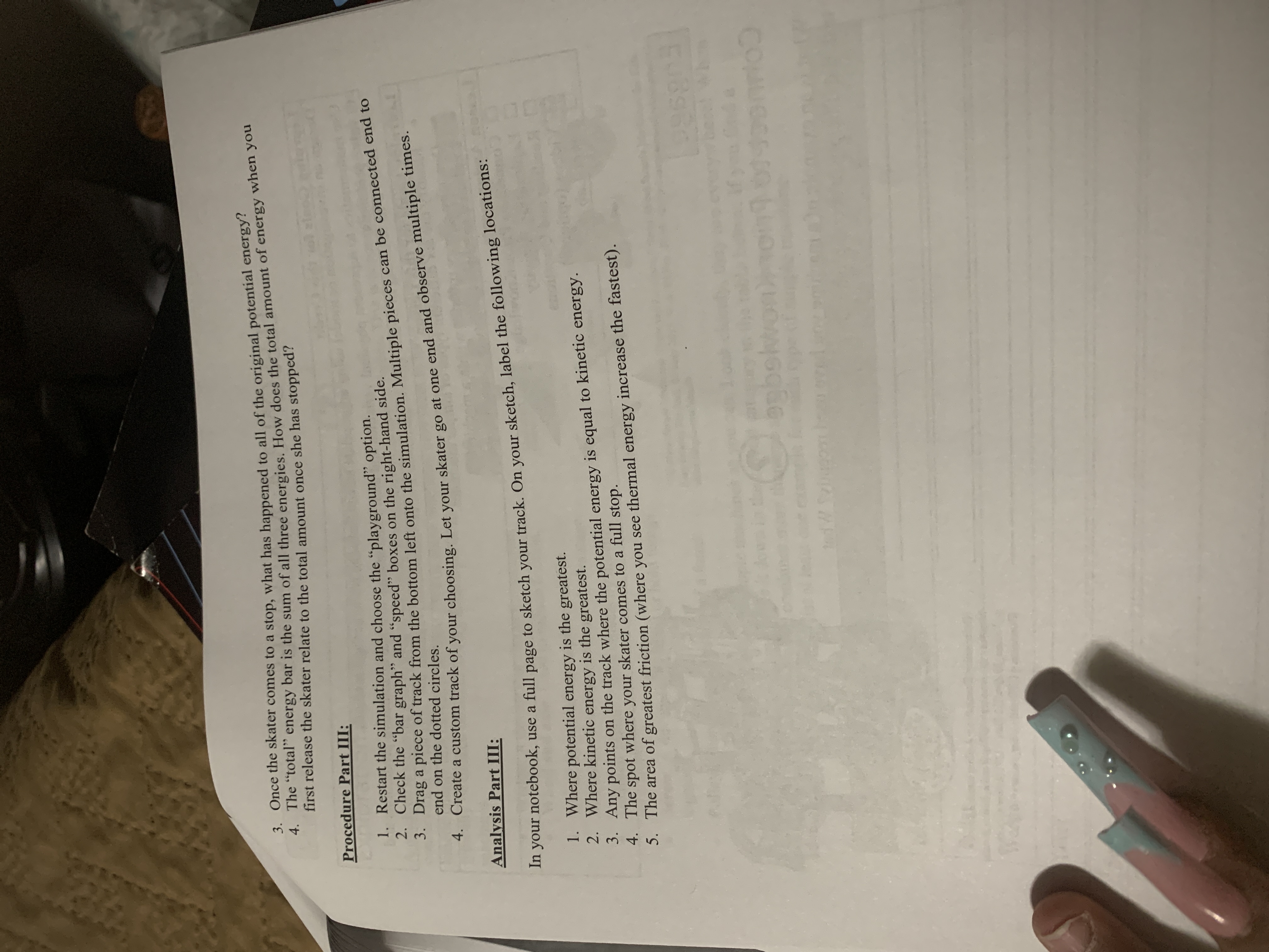 kinetic (energy of movement), potential (energy of position) and thermal (energy of