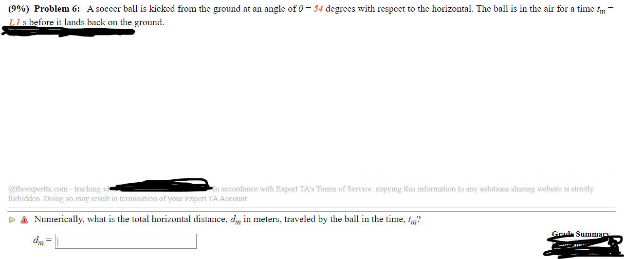 with the origin at the ball's initial position. Randomized Variables Vo =