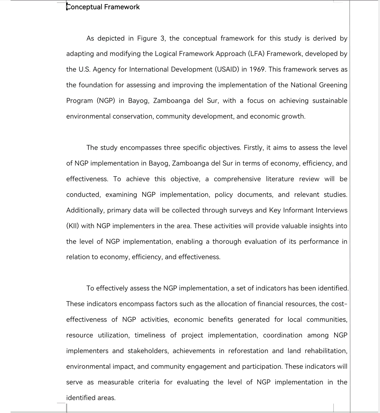 implementation of the National Greening Program (NGP) in Bayog, Zamboanga del Sur,