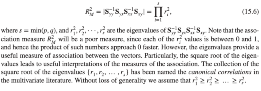 variables in one set with a linear combination of potentially different variables