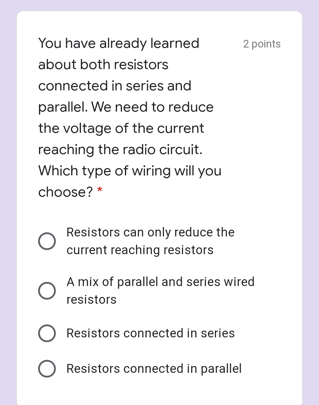 but V is split among all resistors connected in series We use