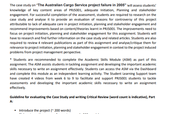 2005" will assess students' knowledge of key content areas of PRJ5001, adequate