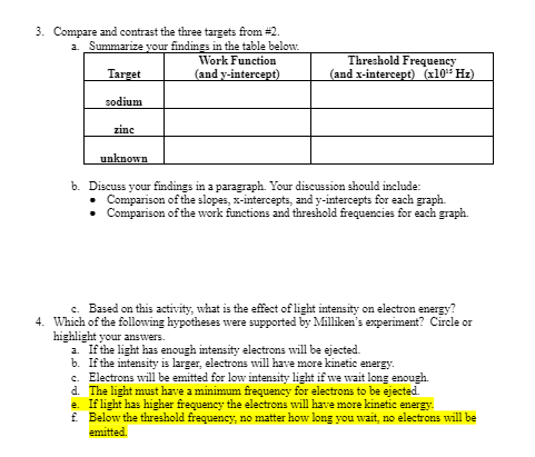 the wave theory of light, select (by circling the letter or highlighting)