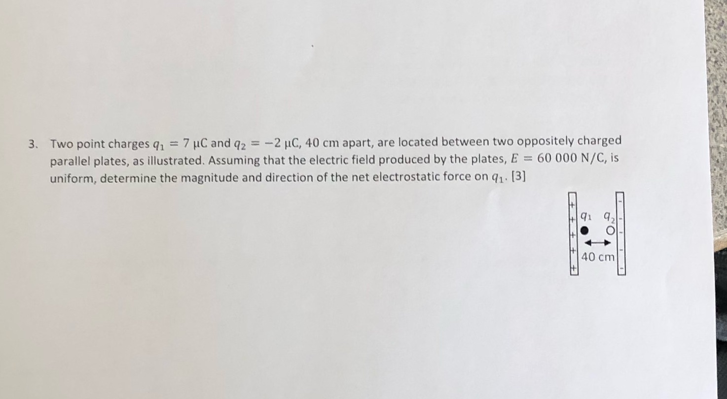 answer with explanation 3. Two point charges q1 = 7 HC and