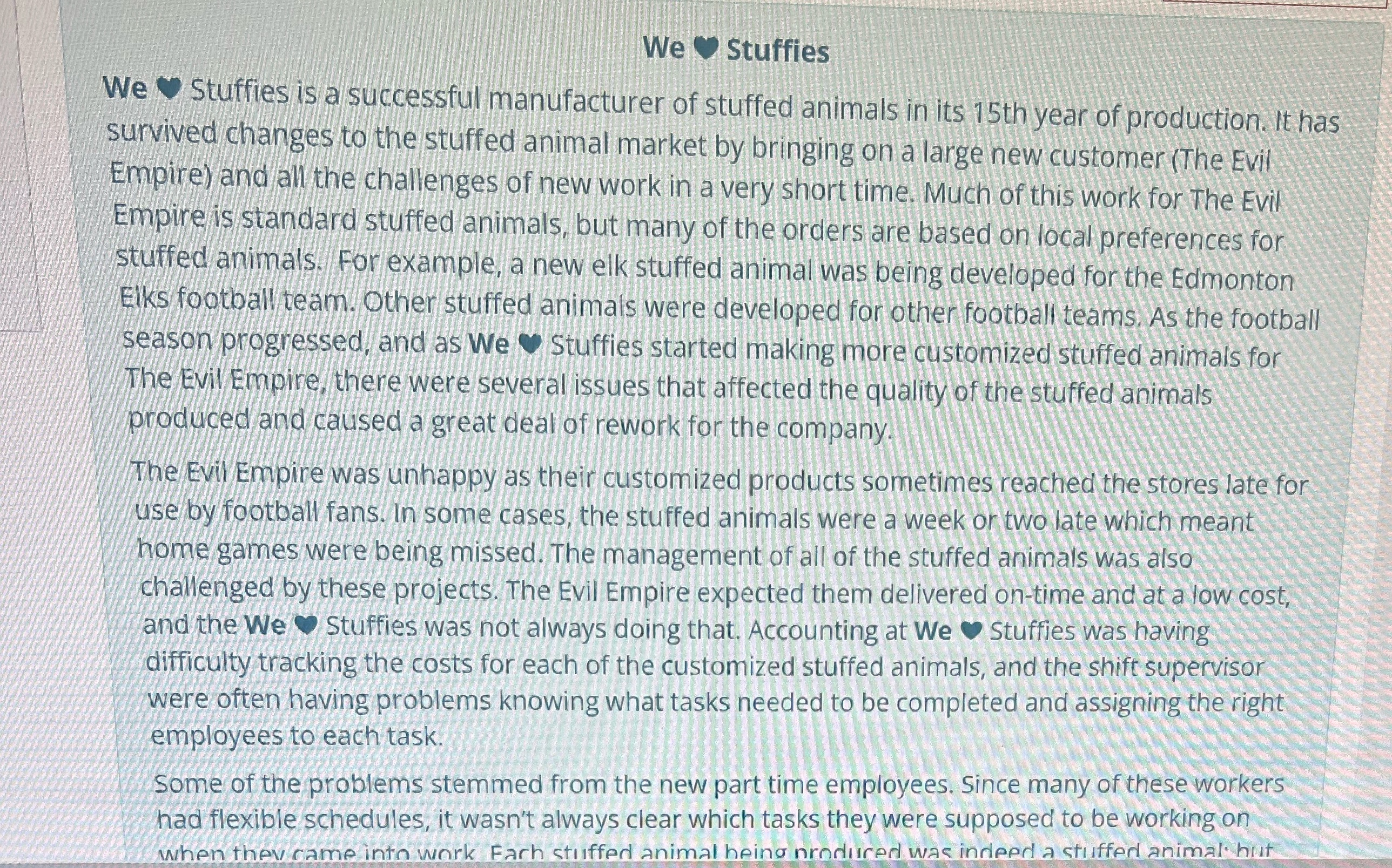 we stuffed case study We Stuffies We . Stuffies is a successful