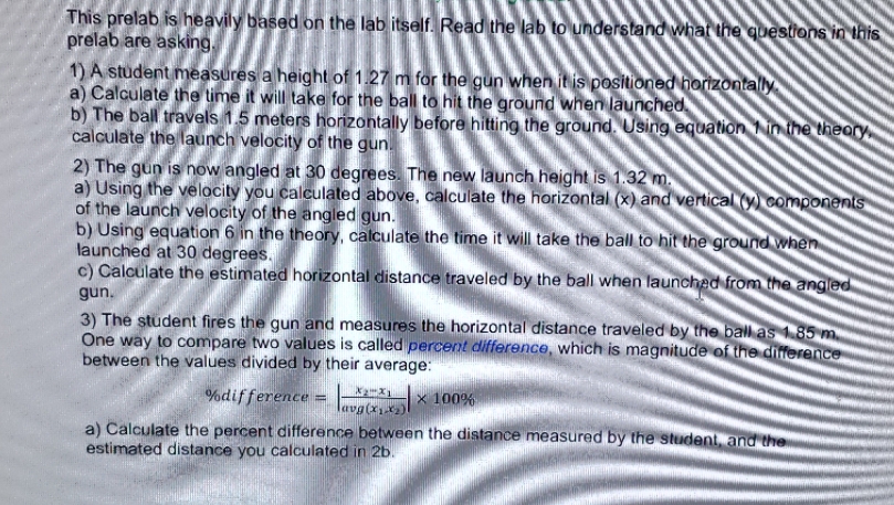 lab to understand what the questions in this prelab are asking. 1)