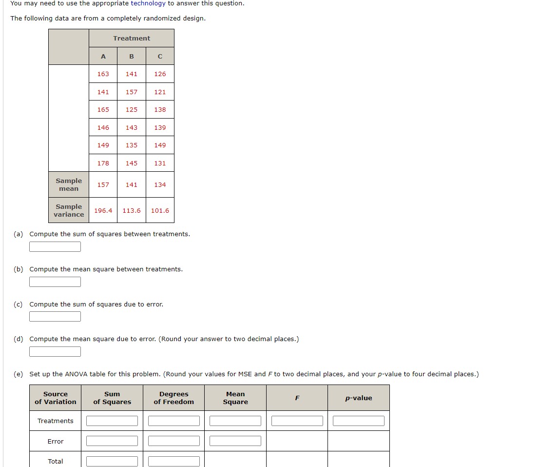 values for MSE and Fto two decimal places, and your p-value to