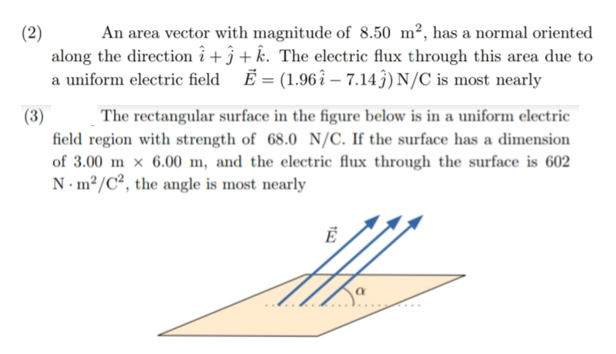help and give clear solution thank you (2) An area vector with