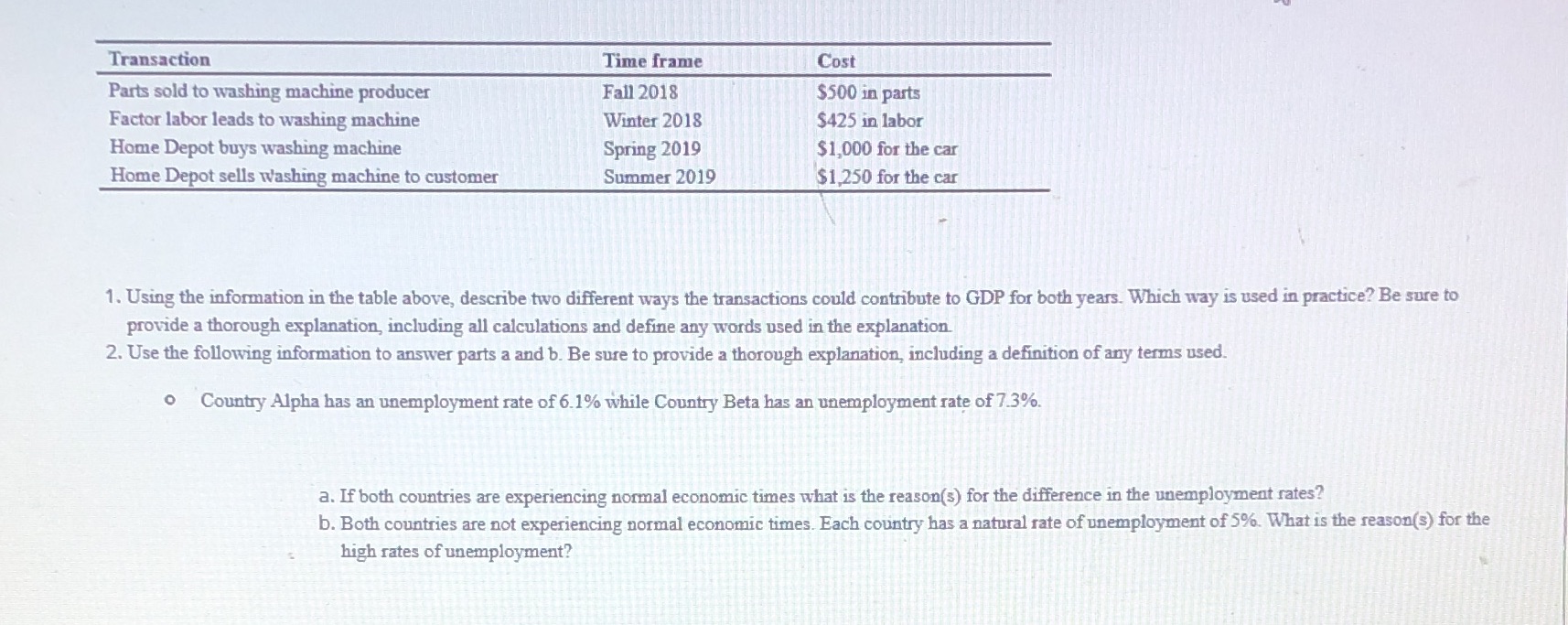 answer each question briefly there is no missing material or graph the