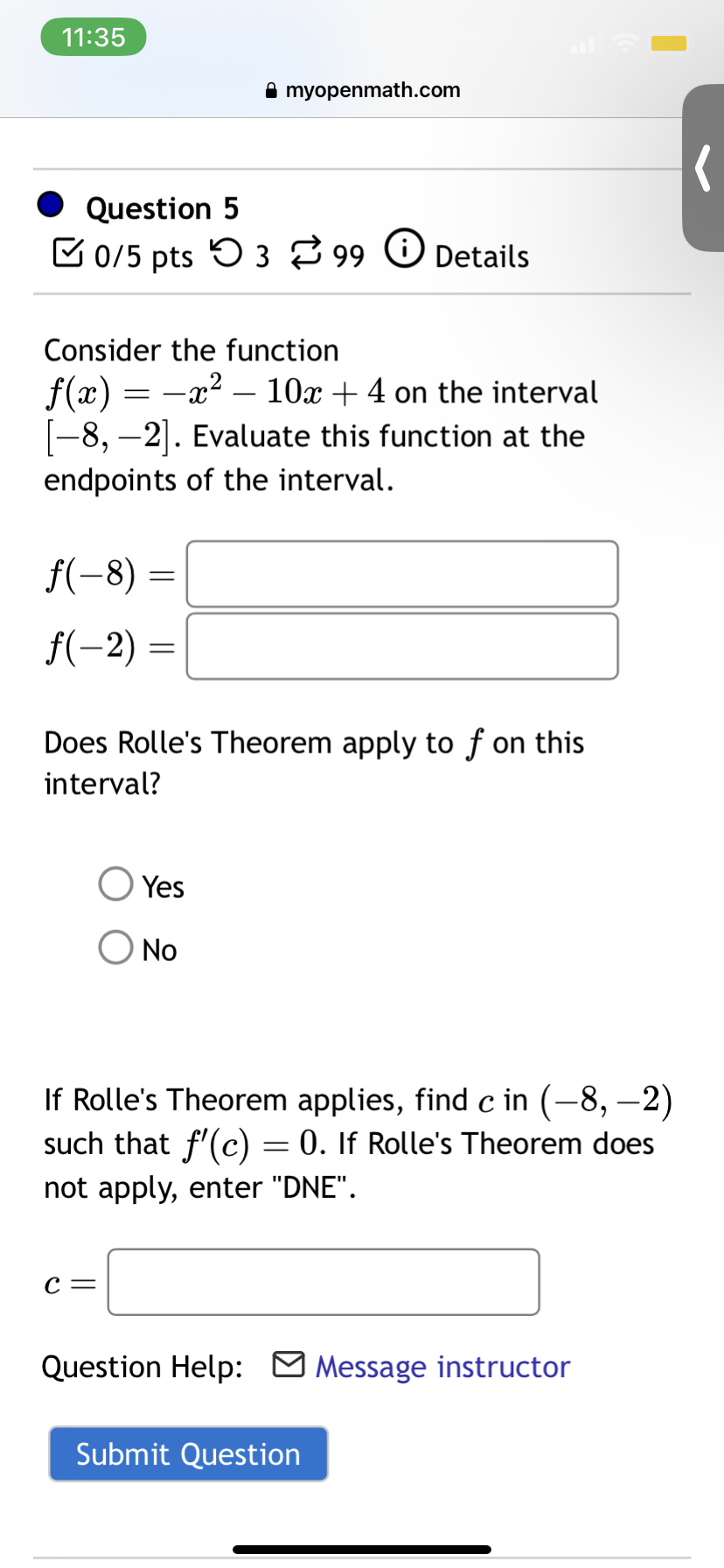 values of c that work. The smaller one is and the larger