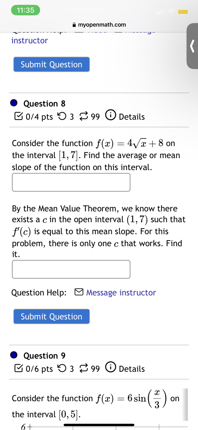 velocity of the rock from when it is released until when it