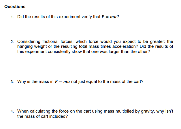 which force would you expect to be greater: the hanging weight or