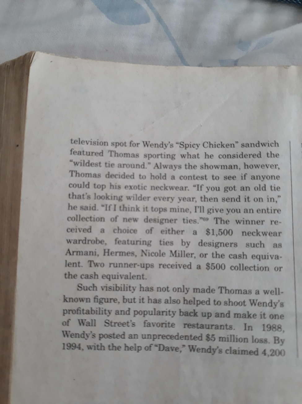 CASE STUDY DAVE THOMAS: WENDY'S "DAD"6 R. David Thomas, founder and senior