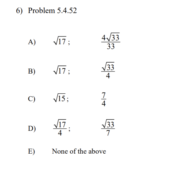 5 TT A. B. C.- D. E. F. None of these 3