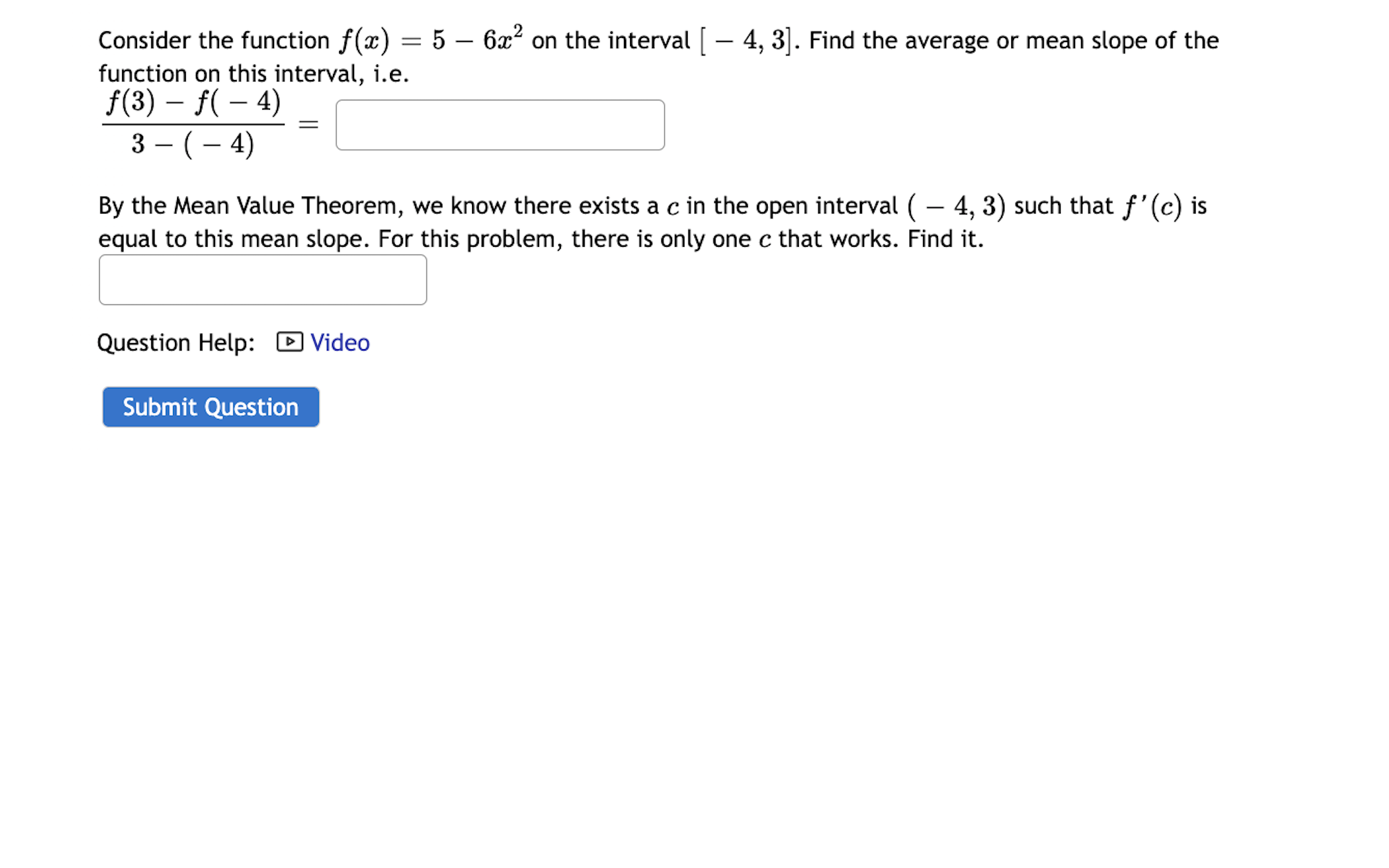  Consider the function f(:v) = 5 6:1:2 on the interval [