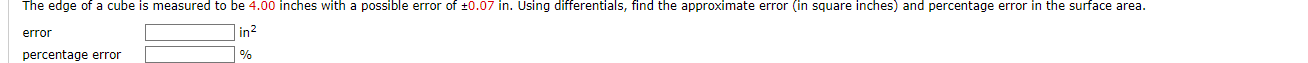 percentage error in the volume and in the surface of a sphere