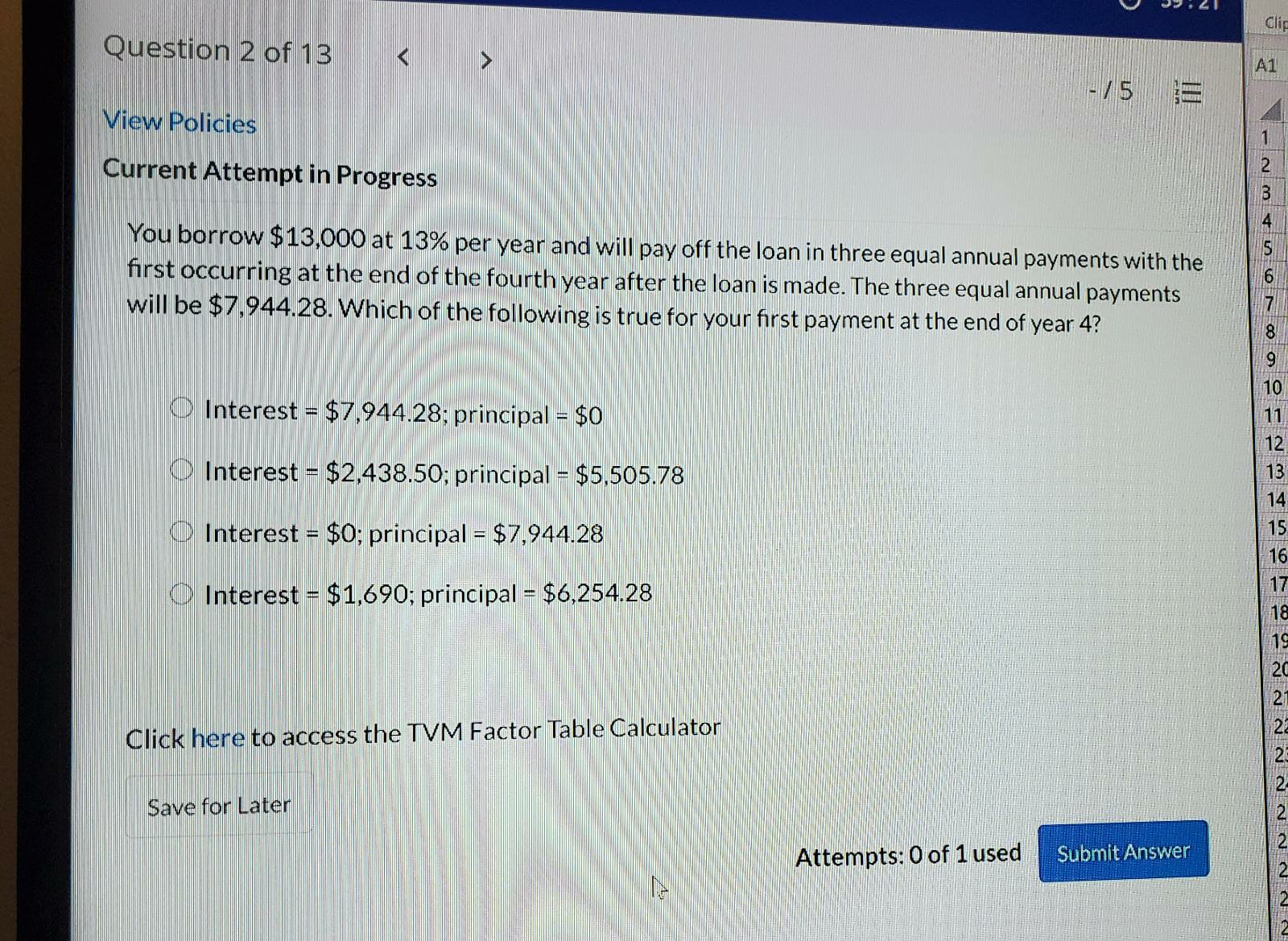 Please help asap Cli Question 2 of 13 A1 / 5 View