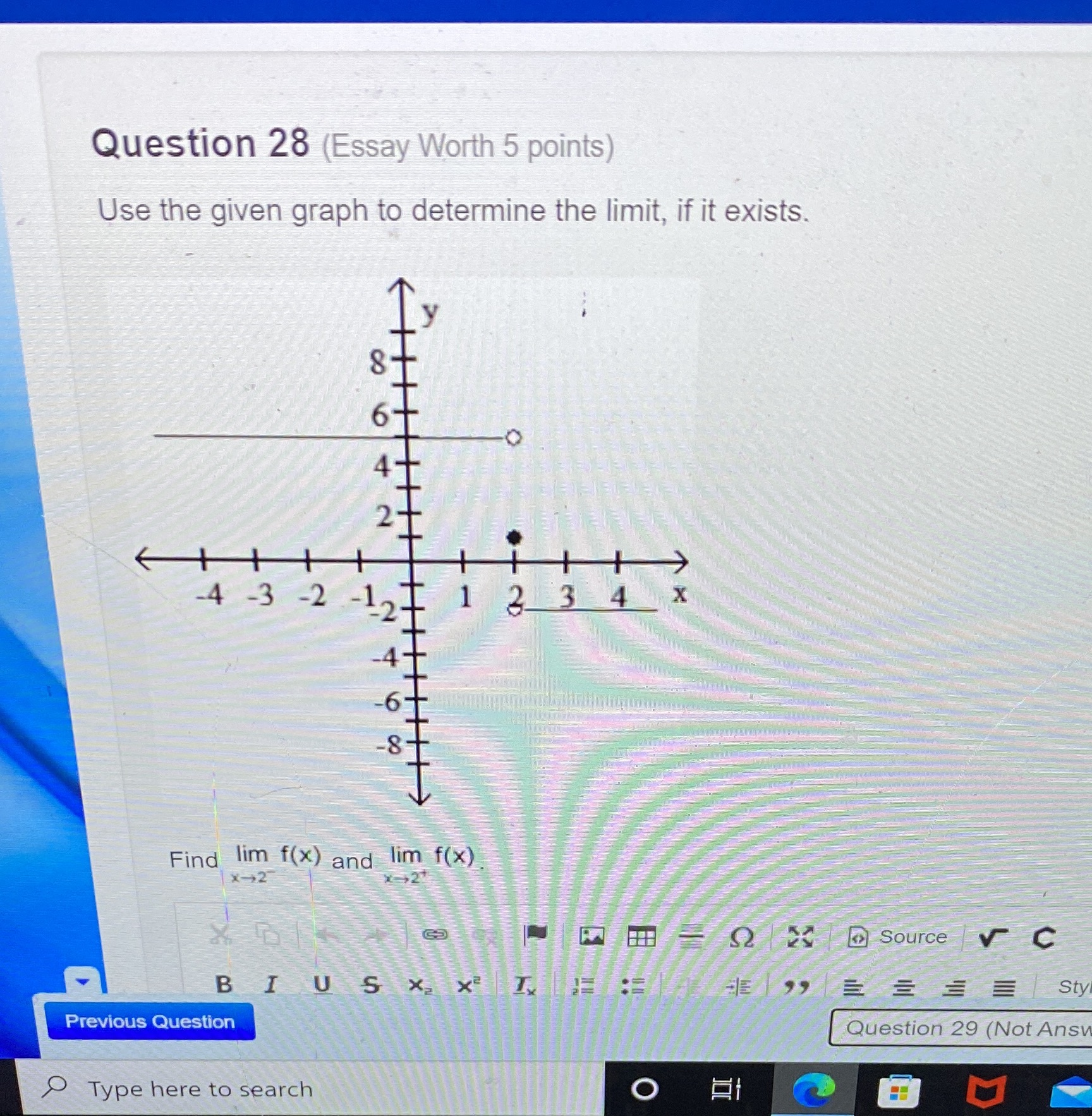 Question 28 (Essay Worth 5 points) Use the given graph to