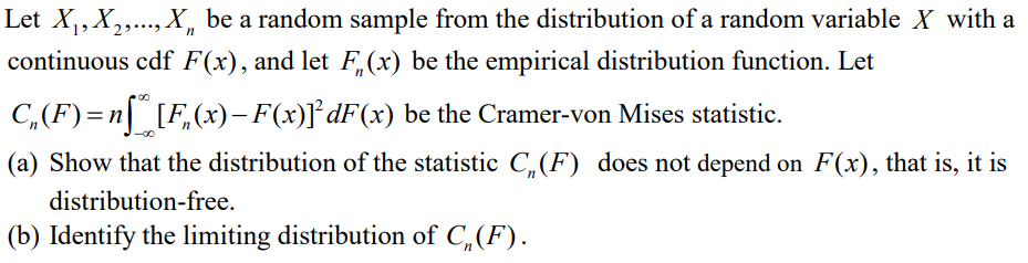  Let X, X,,..., X be a random sample from the distribution