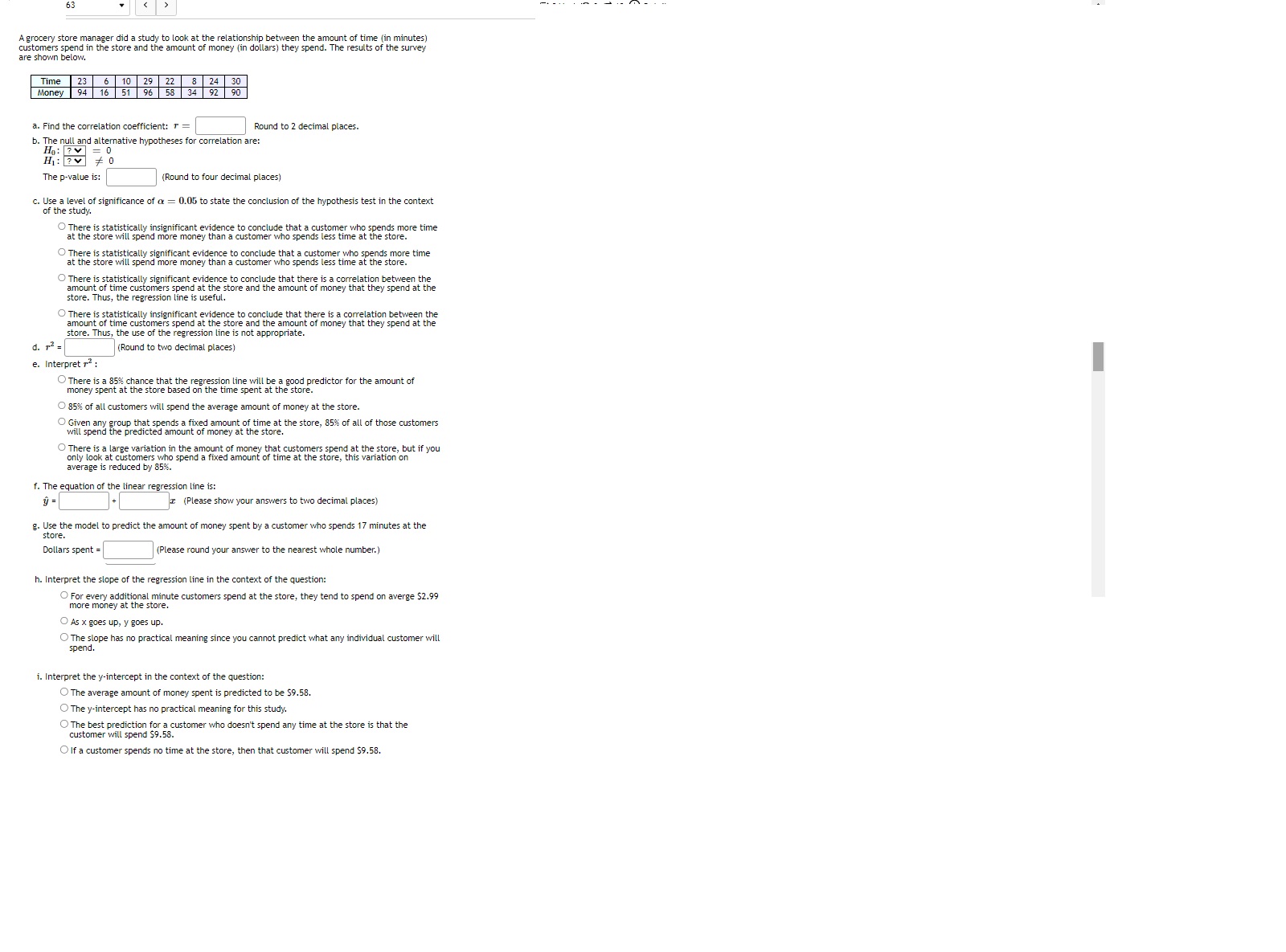 o Paired t -test b. What are the null and alternative hypotheses?