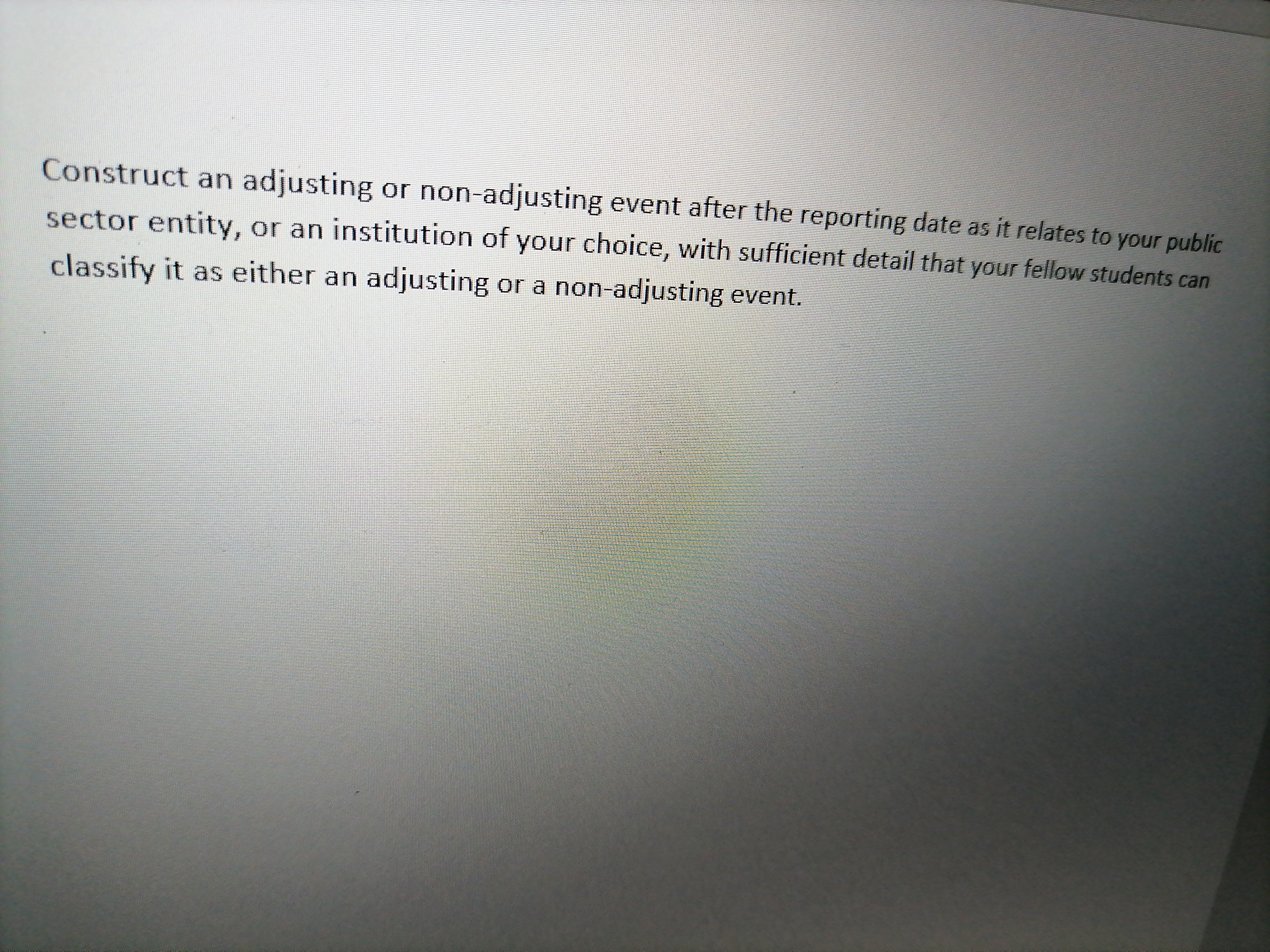 it relates to your public sector entity, or an institution of your