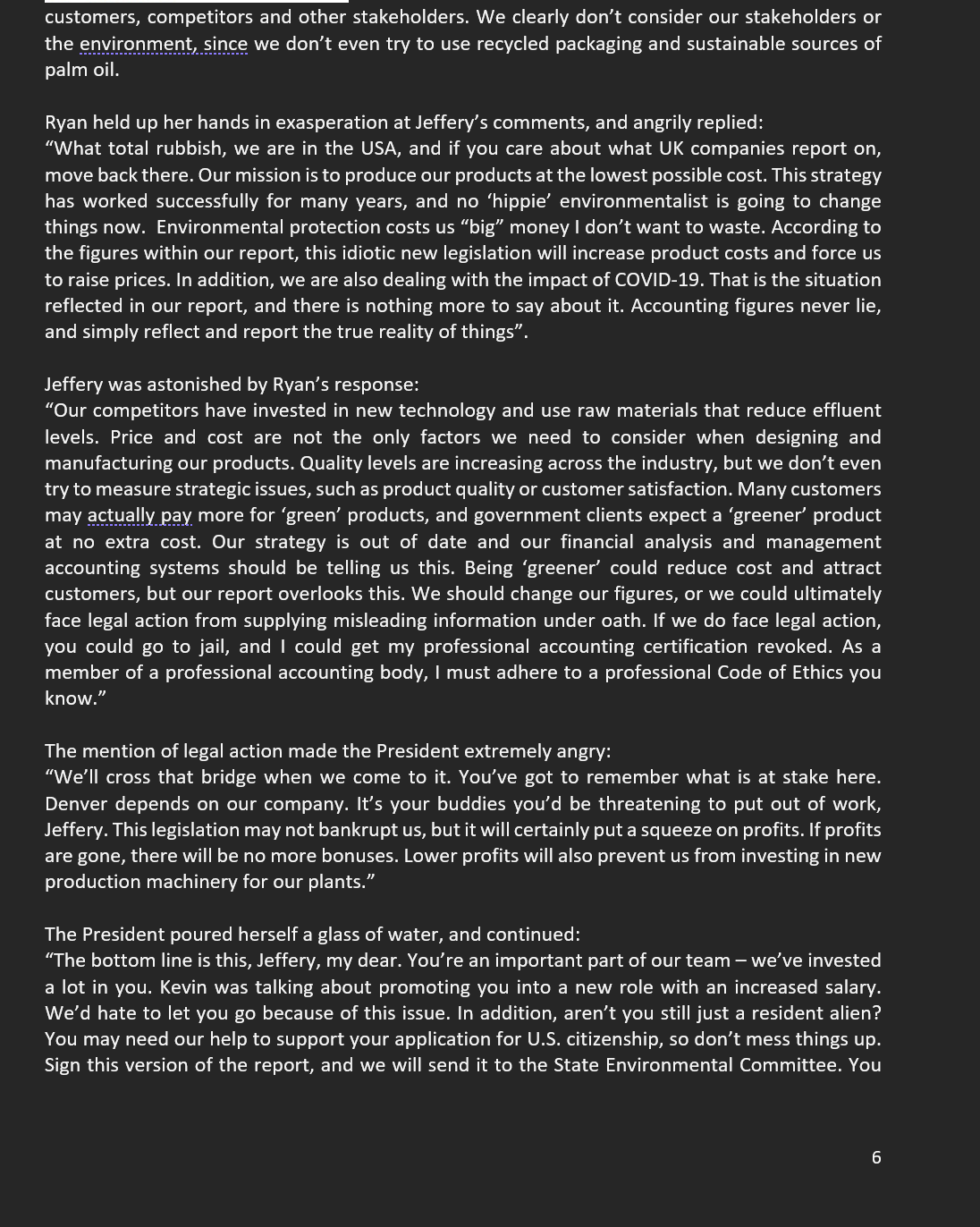 Professional Accountants published by CIMA (2017), to produce a written memorandum that