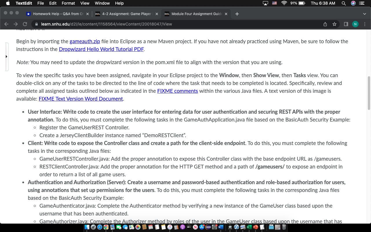  TextEdit File Edit Format View Window Help 91%O Thu 6:38 AM